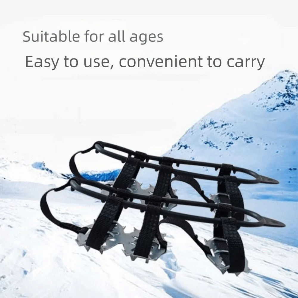 1Pair Anti-Slip 24 Teeth Ice Claw Spike Shoe Covers Snow Shoes Crampons Universal Spike Grips Cleats Winter Outdoor For Shoes