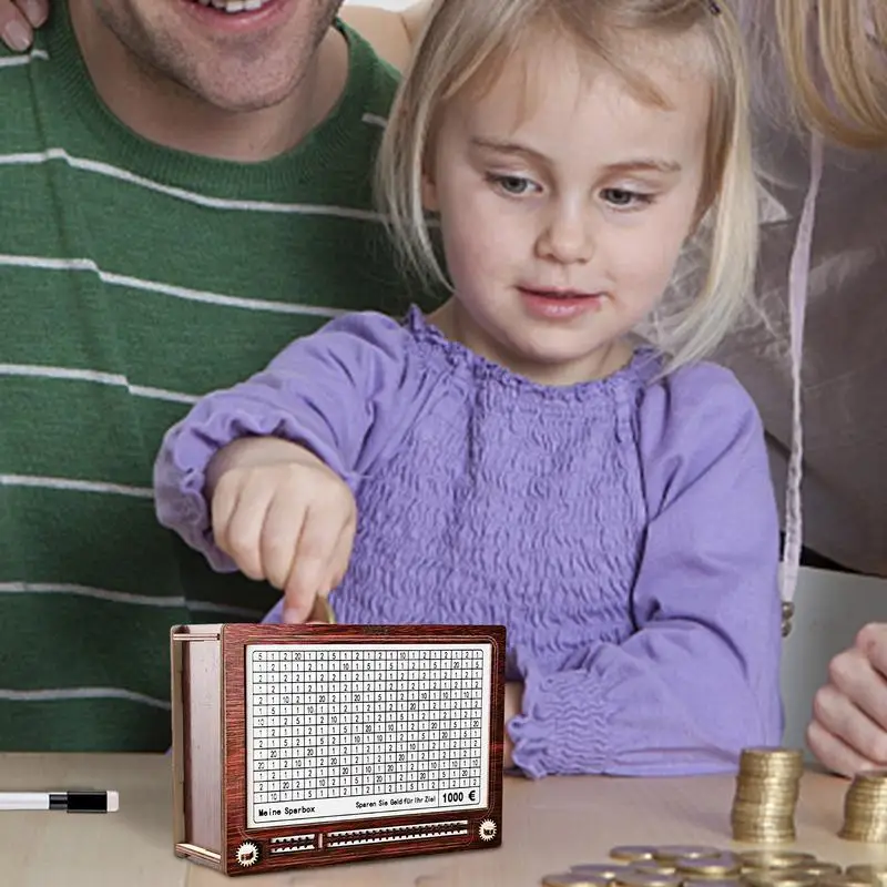 صندوق توفير بنوك الأطفال حاوية تنظيم فارز الخشب مع عداد للعمل في الفصل الدراسي والسفر في الطلاب