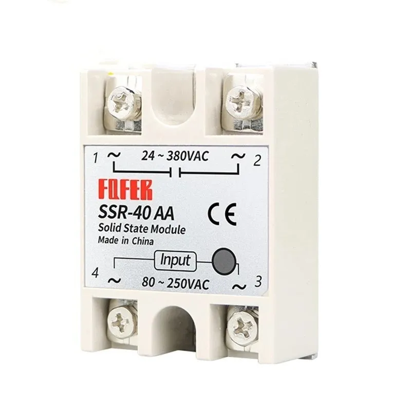 1PC 10A 25A 40A 60A AC-AC Single Phase Solid State Relay  SSR SSR-10AA SSR-25AA SSR-40AA SSR-60AA 80-250V 220V TO 24-380V