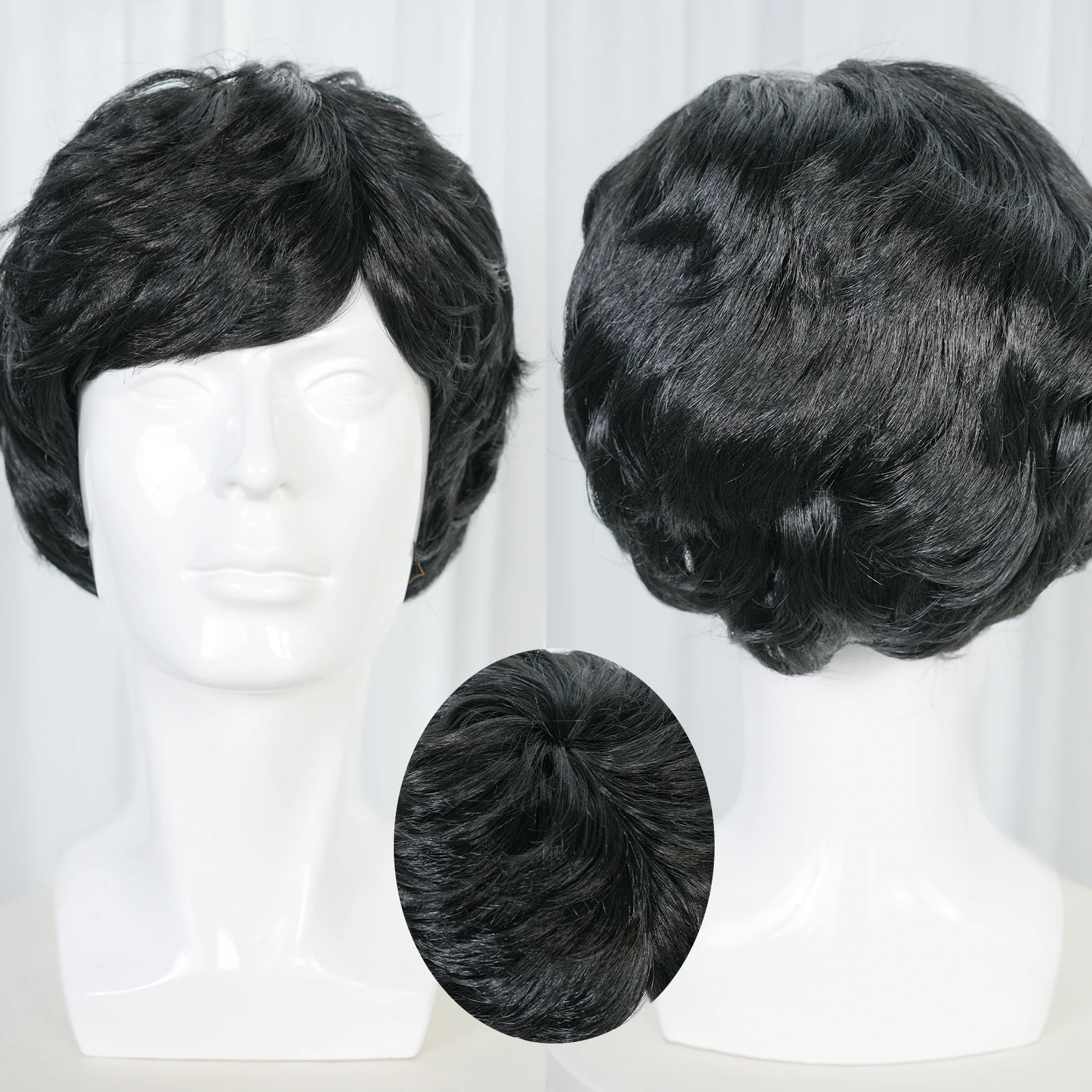 باروكة صناعية قصيرة مجعدة للرجال لملابس غير رسمية، ملابس إبداعية وشخصية كوسبلاي/تقليد