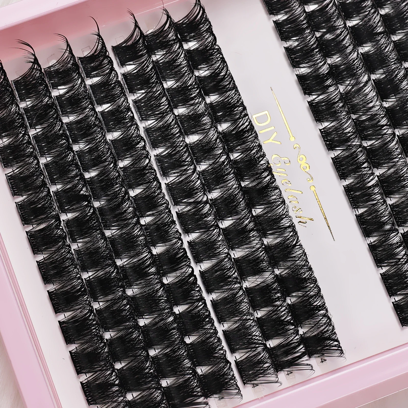 Wimperncluster D Curl Fluffy Wispy Cluster Lashes 8-16mm DIY Wimpernverlängerung Natürlicher Look Wiederverwendbar – Detail 2