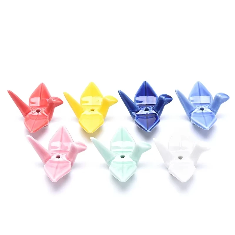 6pcs New Thousand Ornament Paper Crane Shaped Incense Stand Holder Ceramic Incense Burner Stick Rack DIY Home Decoration Statue