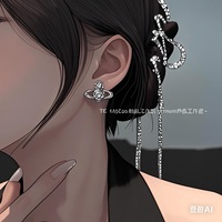 Vivian's Classic Celebrity Style Saturn Earrings Fashionable Jewelry Accessory Baidu Trending