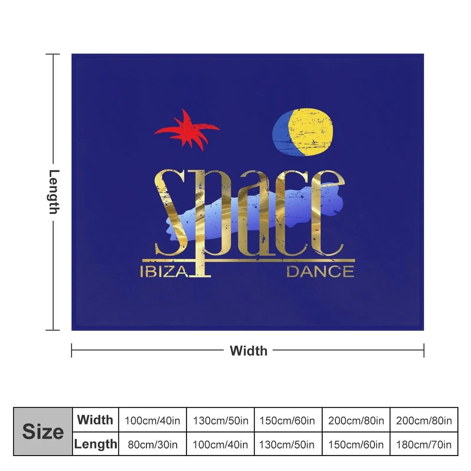 SPACE Ibiza Dance: MODEL 2 vintage blue gilded gold Mythical nightclub of La French Touch Throw Blanket Cute Blankets