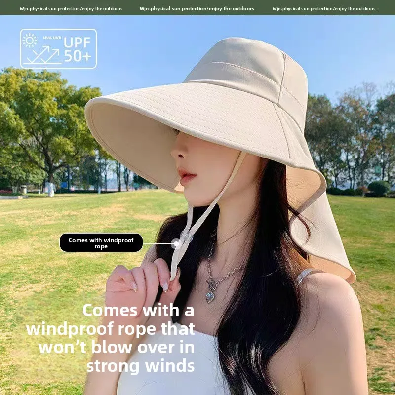 All-round Sun Protection Cap Breathable Face Mask Neck Protection Integrated Sun Hat UV Protection Outdoor Sun Hat Women Summer