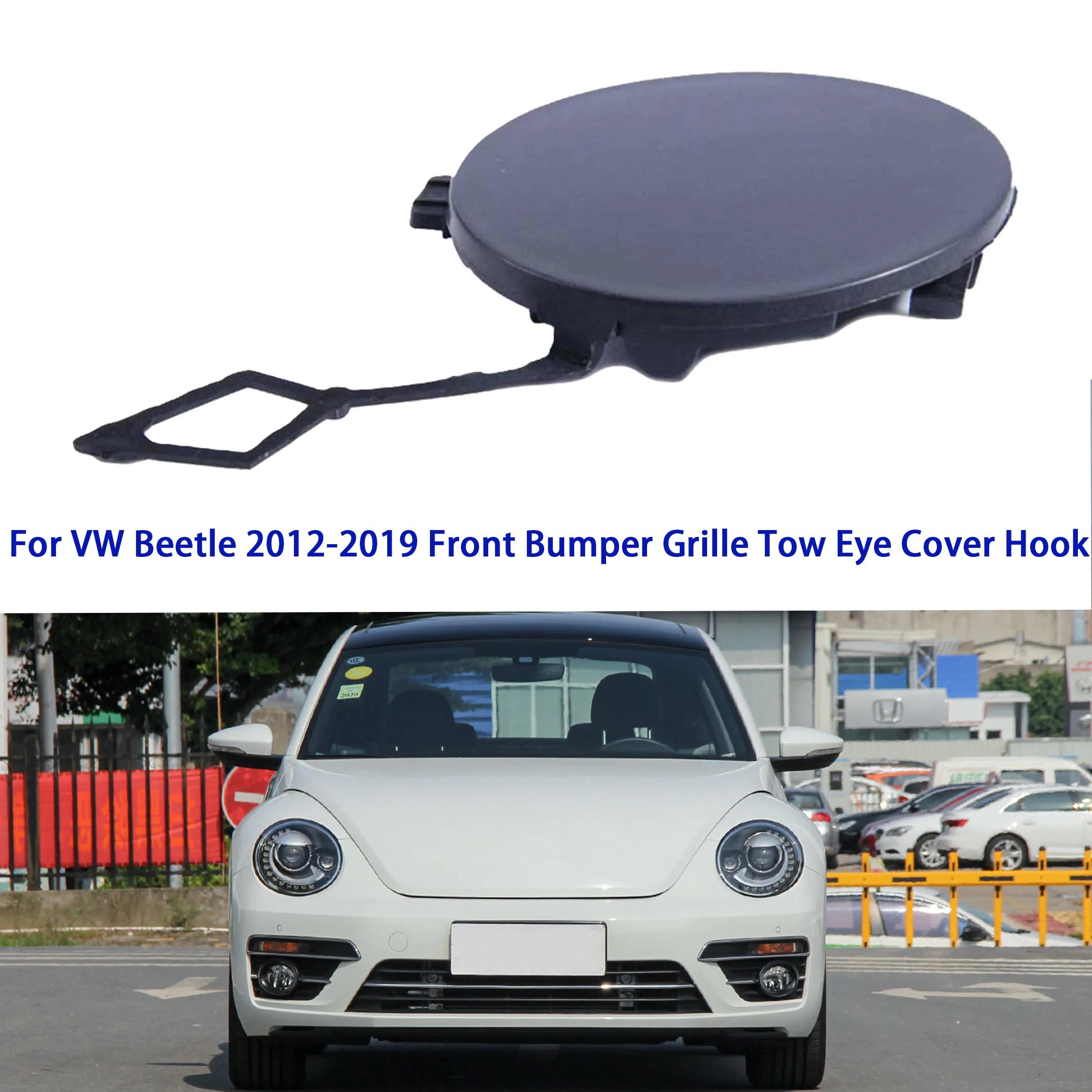 

Front Bumper Grille Tow Eye Cover Hook Cap For VW Beetle 2012-2019 Beetle Cabrio 2013-2019 5C5807241A