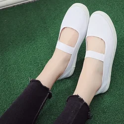 White Dance Shoes White Nurse Shoes Performance Gymnastics Canvas Shoes Soft Soles Comfortable Workshop Work Shoes Women's Shoes