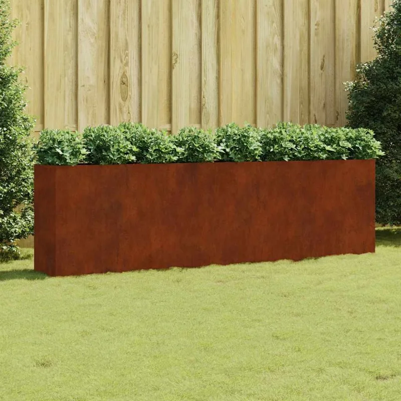 Lit de jardin surélevé 280x40x80 cm en acier corten