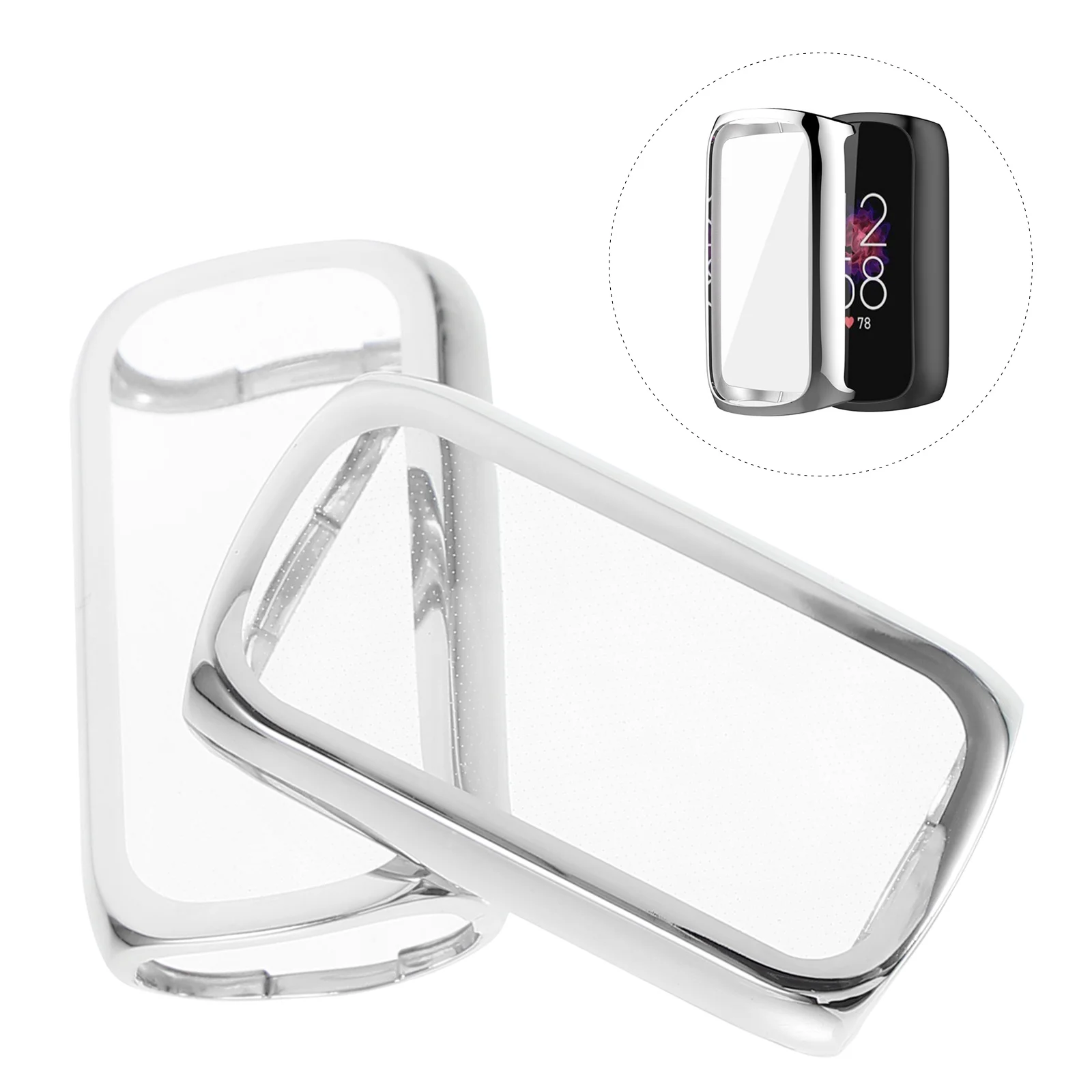 

2Pcs All-Around Watch Protection Tpu Case Full Coverage Design Anti-Collision Durable Practical Simple Generous Smartwatch