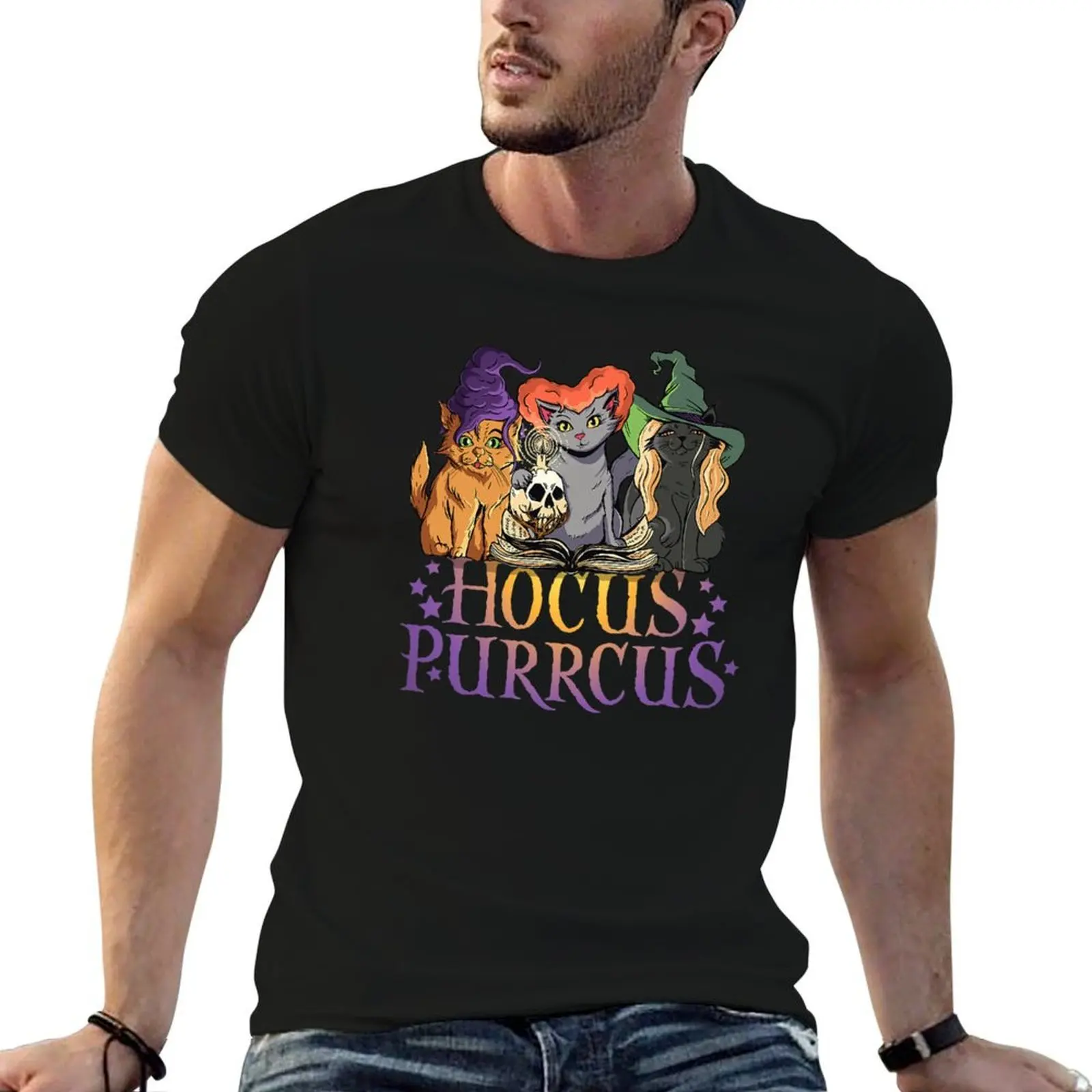 Hocus Purrcus Halloween Witch Cats Funny Parody T-Shirt t shirt man casual funny t shirts man T-Shirt