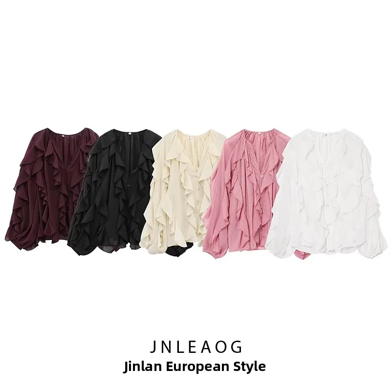 

JNLEAOG женская мода irt, осенняя новинка, многослойный дизайн с украшением, свободный крой, длинный свеч, полиэстер, круглый, на пуговицах