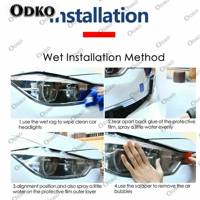 New Car LH+RH Smoke TPU Headlights Protective Precut Film Sticker Cover Trim Fit For Audi Q2 - Image 5