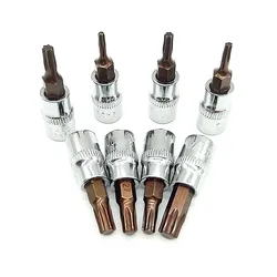 Hex Torx Screwdriver Bit 1/4 Inch Drive Socket Hand Tools T8 T10 T15 T20 T25 T27 T30 T40 Hex Bit Square Socket Drill Bit Repair