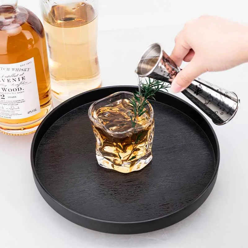 جديد 30/60 مللي جيجر من الفولاذ المقاوم للصدأ محفور بالكامل مع تصميم الوشم ، كوب قياس شريطي مزدوج الجوانب مع تغليف كيس الهدايا #3