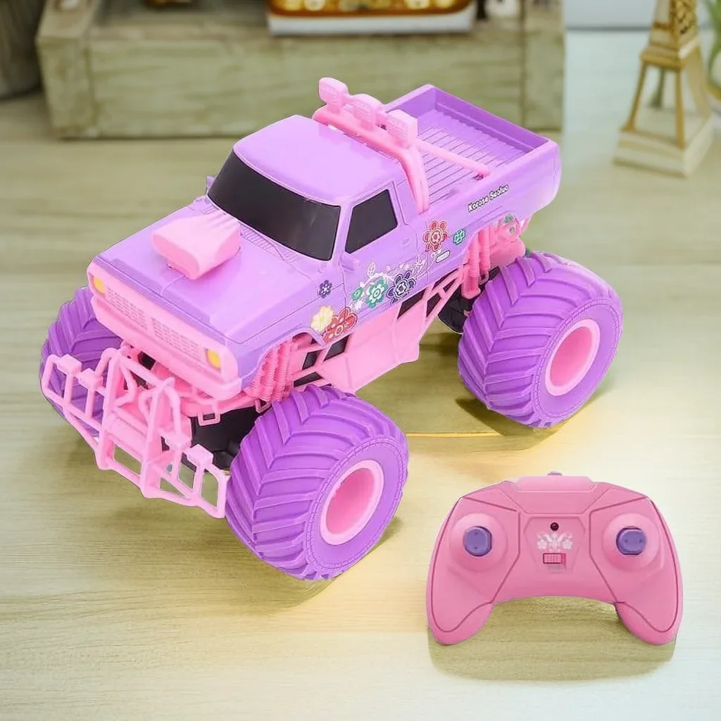 1/12 4WD Pink Rc Car For Girls with Led Lights 2.4G Radio Remote Control Princess Car Buggy Off-Road Truck Kid Game Gift Toy