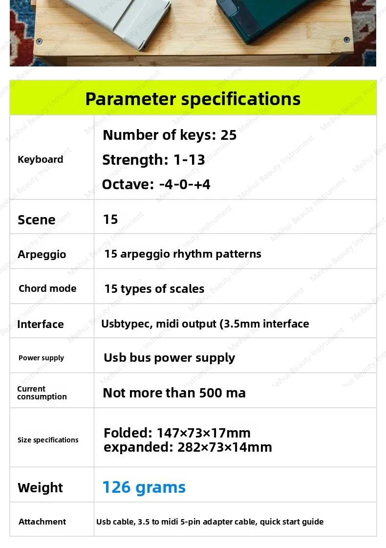 Teclado midi dobrável KEY2 Percussion Pad Controlador PAD2
