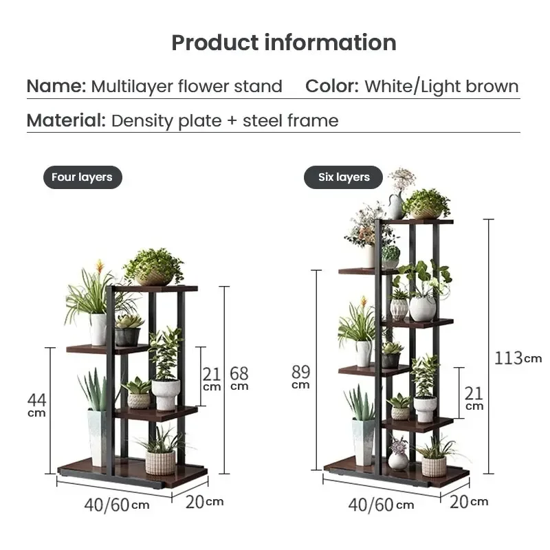 Plant Stand 6 Tier Indoor Metal Flower Shelf for Multiple Plants Corner Tall Flower Holders for Patio Garden Living Room Balcony