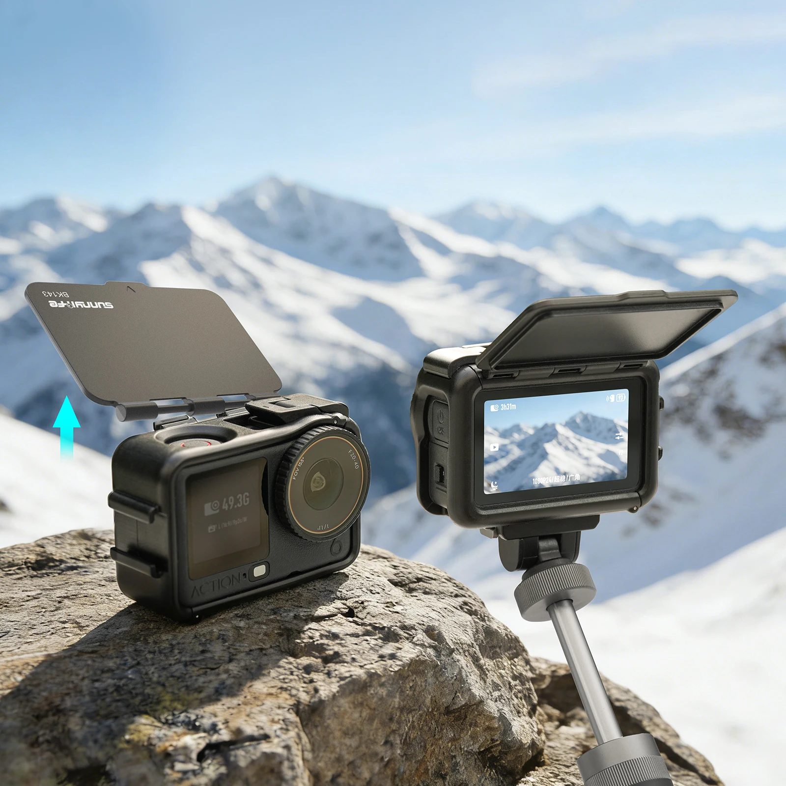 

For DJI Action 6 Detachable Bezel with Removable Light Shield Protective Plate and Shock-Resistant Accessories