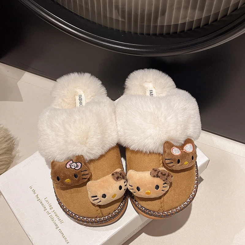 Women's Single Boots Winter New Thick Soled Kitten Plus Fleece Frosted Cotton Drag Casual Comfortable Non-slip Warm Boots