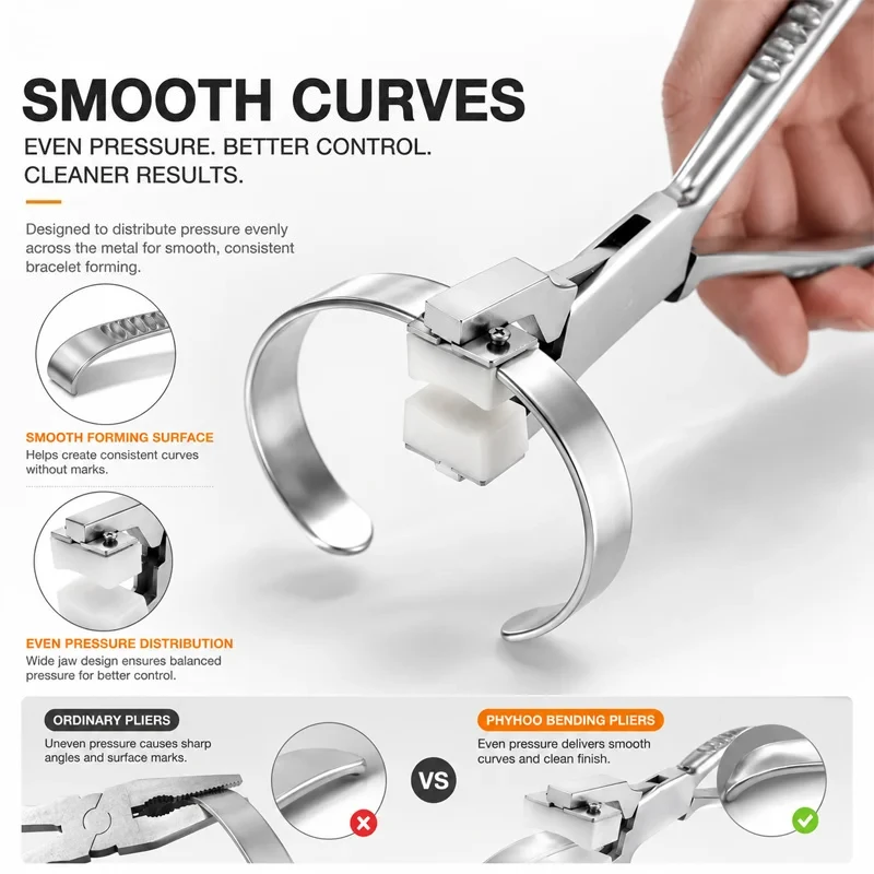 Bracelet Bending Pliers Jewelry Making Tool Nylon Jaw Bracelet Forming Mandrel Cuff Bangle Bender Metal Shaping Hand Tool