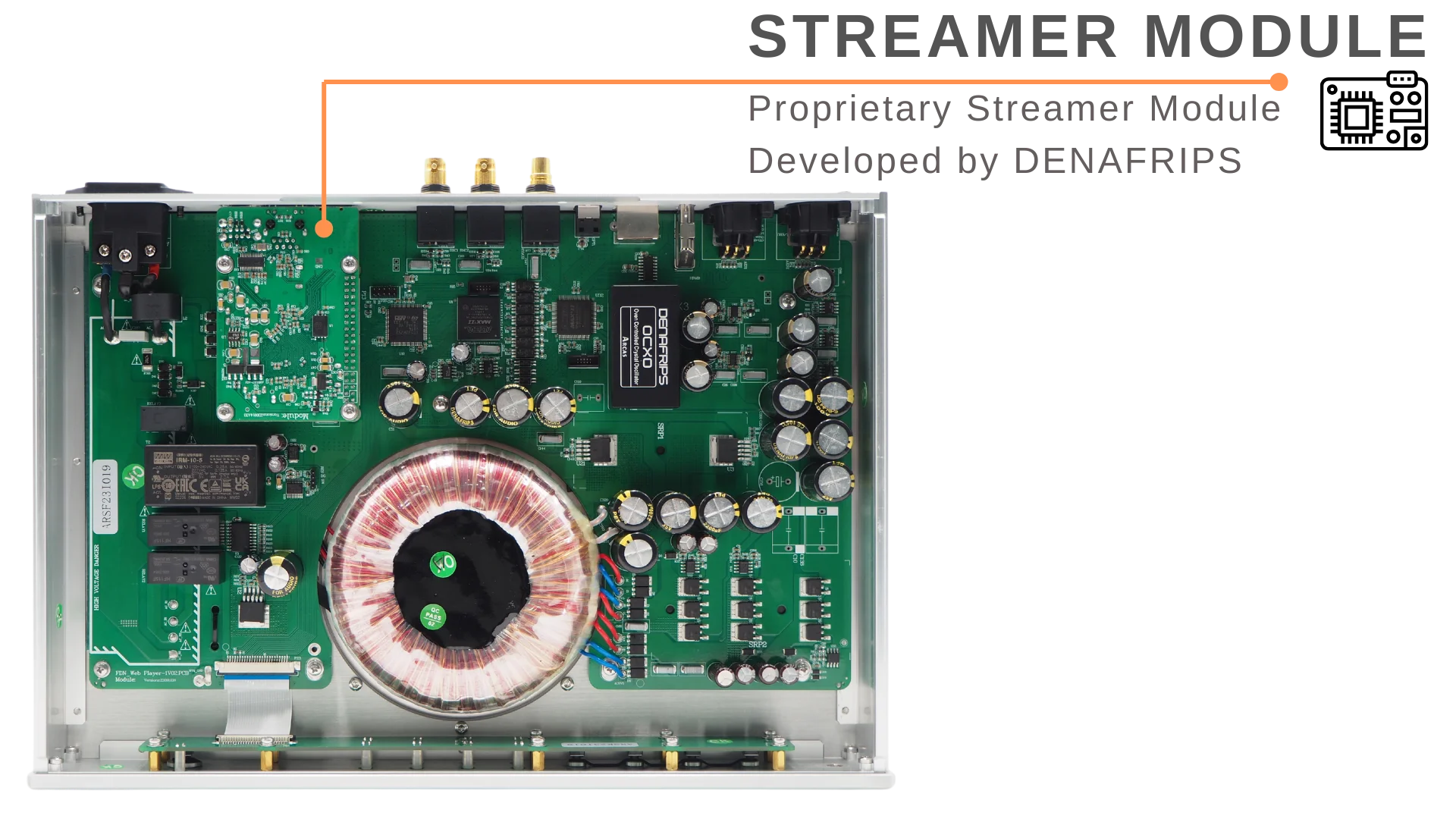 Los primeros medios de transmisión del reproductor de música en red DENAFRIPS Arcas de alta gama con entradas de reloj externas de 45.1548MHZ.49.152MHZ ROON