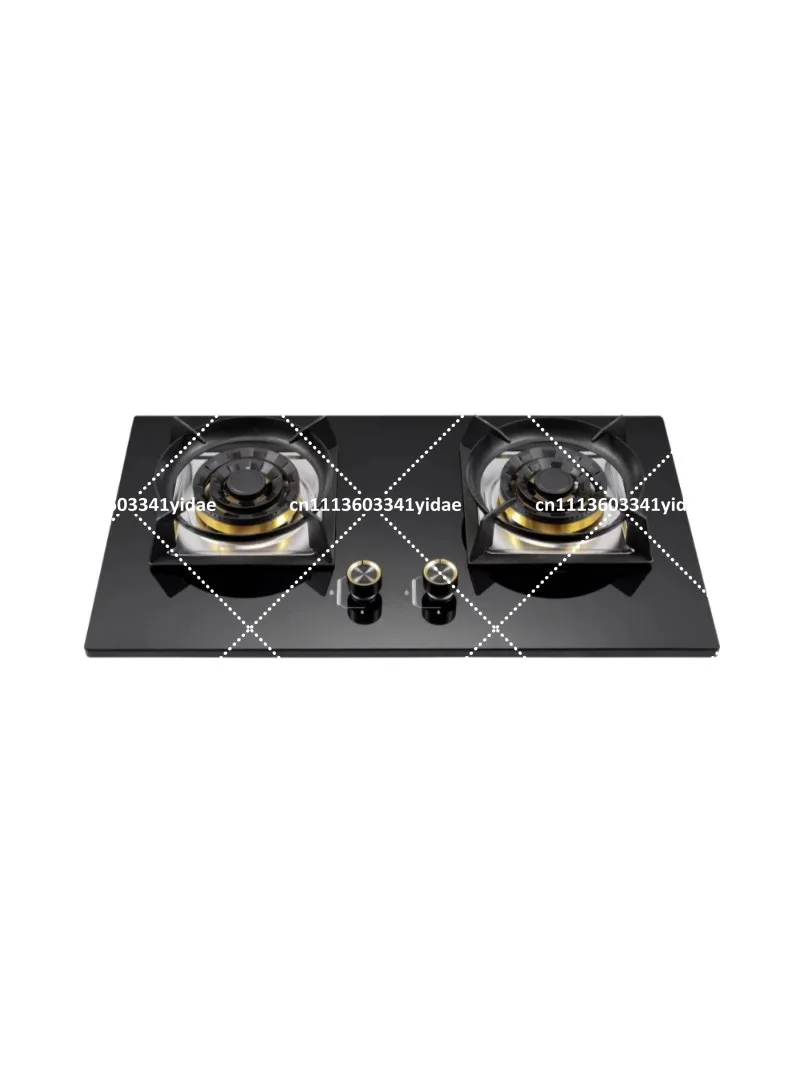 Two Burner Gas Stove with Glass Top for Kitchen, Smart Industrial Cooktop