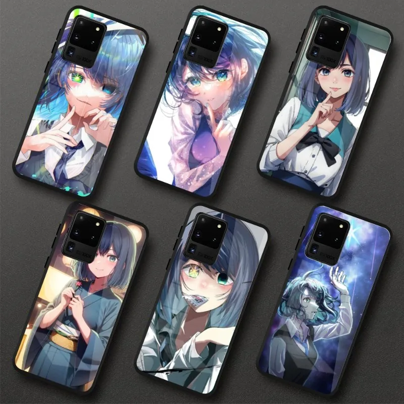 Oshinoko Akane Kurokawa Phone Case for Samung S23 S22 S21 Pro Ultra A13 A33 A53 NOTE 20 PC Glass Phone Cover Funda