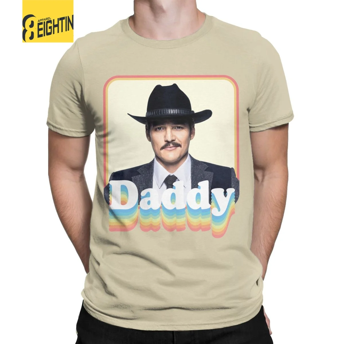 Men's Daddy Pedro Pascal Cool T Shirt 100% Cotton Tops Awesome Short Sleeve Round Neck Tees Summer T-Shirts