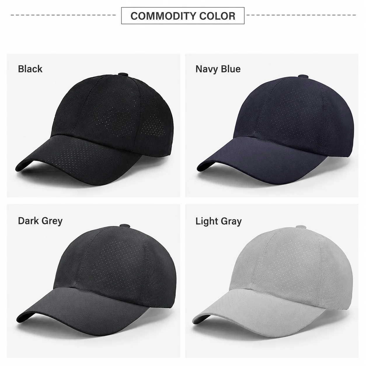 Baseball Cap Adjustable Men'S Outdoor Hat Uv Cap Perforated Sun Hat For Daily Wear Outdoor Sports Fishing