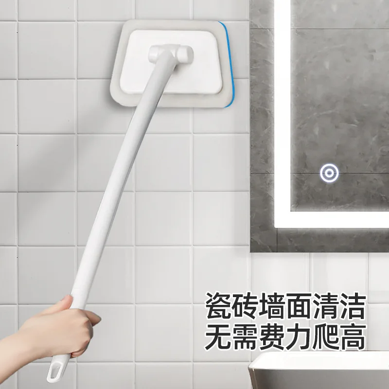 Bathroom Long Handle Wall Brush Household Floor Bathtub Brushes Removable Ceramic Tile Sponge Cleaning Brush Spin Scrubber