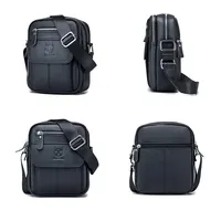 Bullcaptain Casual Men's Shoulder Bags Business Messenger Bag high-Quality Men's Cow Leather Bag's Mini Large Capacity Pocket