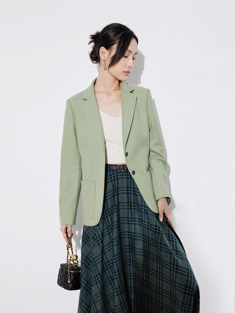 

Костюмный пиджак из смесовой шерсти с текстурой, легкий, из твида, повседневный, с пуговицами, стандартный крой