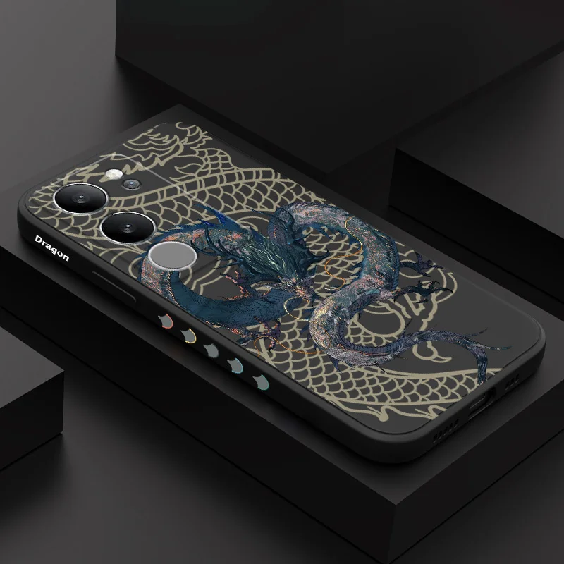 

Ink Lines Dragon Phone Case For VIVO V50 V40 V30 V29 V29E V27 V27E V25 V25E V23 V23E V21 V20 Y20 Y12 Y21 Y22 Pro 4G 5G Cover