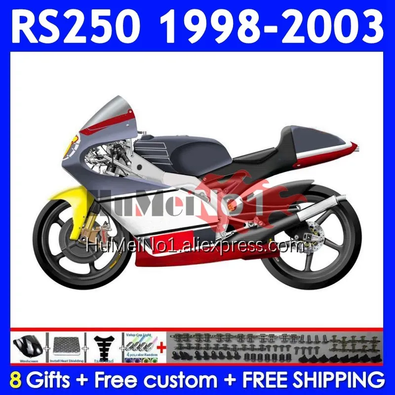 RS250RR For Aprilia RSV250 RS 250 RS250 RR 98 99 00 01 02 03 318No.39 red grey blk RS-250 1998 1999 2000 2001 2002 2003 Fairing