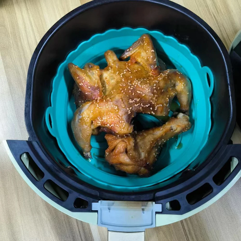 Silicone Air-Fryer Mat Foldable Basket Pot Replacement With Handles Perfect Gift For Family Friends