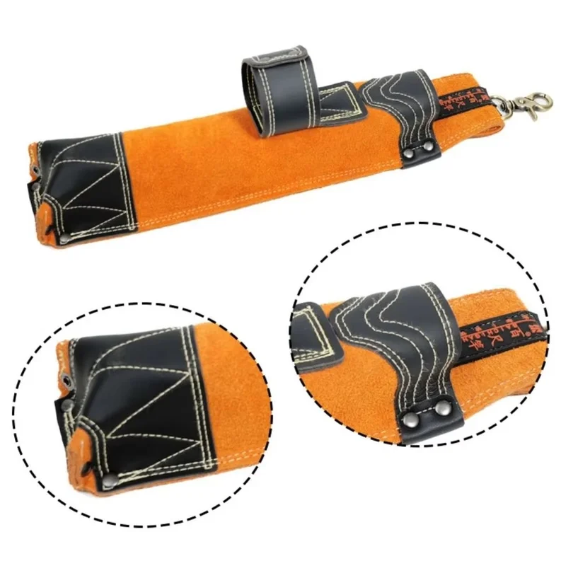 Strong Welding Rod Storage Bag Wear-resisting High Temperature Resistance Welding Electrode Holder with Hook Cowhide