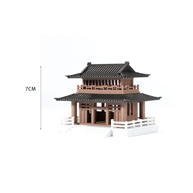 Miniature Chinese Octagonal Hexagonal Pavilion Garden Model Kit for Fish Tank Adornment Ancient Building Landscape Decoration