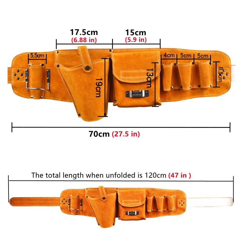 Cowhide Drill Holster Waist Tool Bag Durable Electric Waist Belt Tool Pouch Bag With Belt for Power Drill Electric Screwdriver