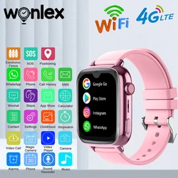 Wonlex 4G Watch Kids GPS WiFi Location KT34 Video Call SOS Alert Tracker Monitor Google Store Game Children's smart watch 2025