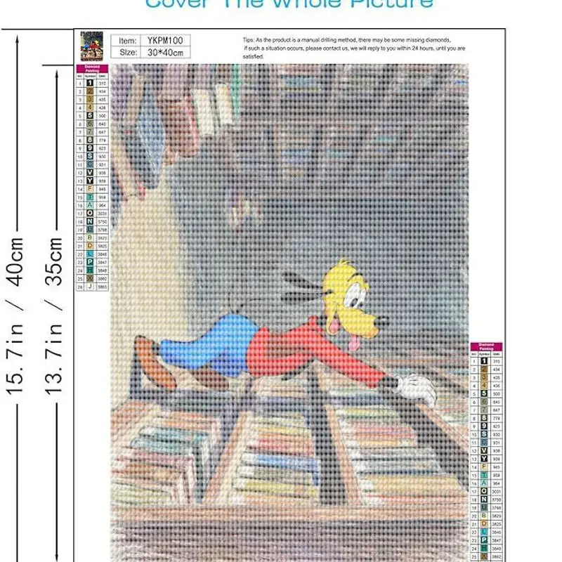 Aqui é um título de produto detalhado seguindo o estilo e as regras de Temu: 1 PC Bonito Disney Goofy Personagem de desenho animado 5D Pintura de diamante Ki