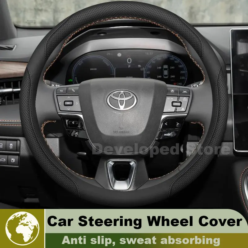 Leather Car Steering Wheel Cover For Toyota Avalon yaris cross 2005-2026 popular style Auto interior Toyota avalon Accessories