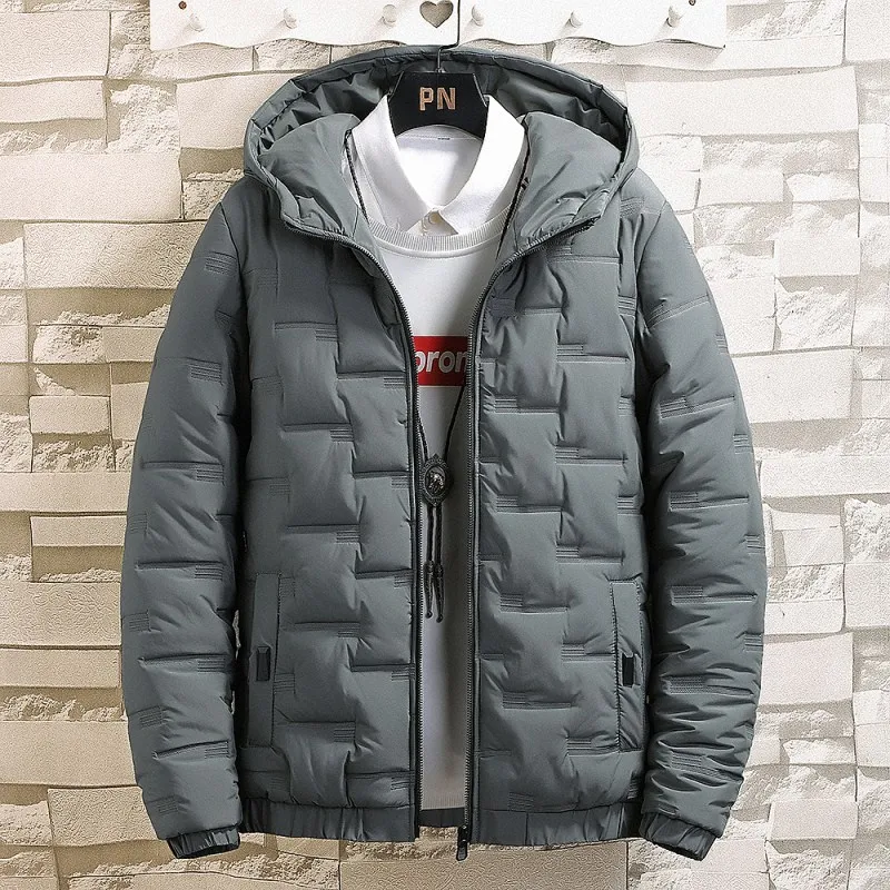 Winter Mens White Duck Down Jacket Warm Hooded Thick Slim Fit Puffer Jacket Coat Male Casual High Quality Overcoat Thermal