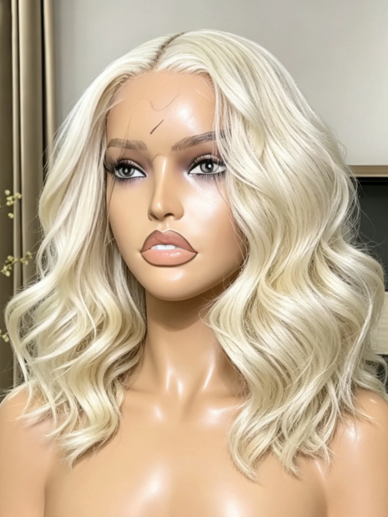 

613 Blonde Color Body Wave Short Bob Wig 13x4 Lace Frontal Human Hair Wigs Pre Plucked Glueless Wigs With Baby Hair HD Transparent Lace Wig Human Hair Wigs 13x4 Lace Front Wig Daily Wear Beginner Friendly For Women 200% Density