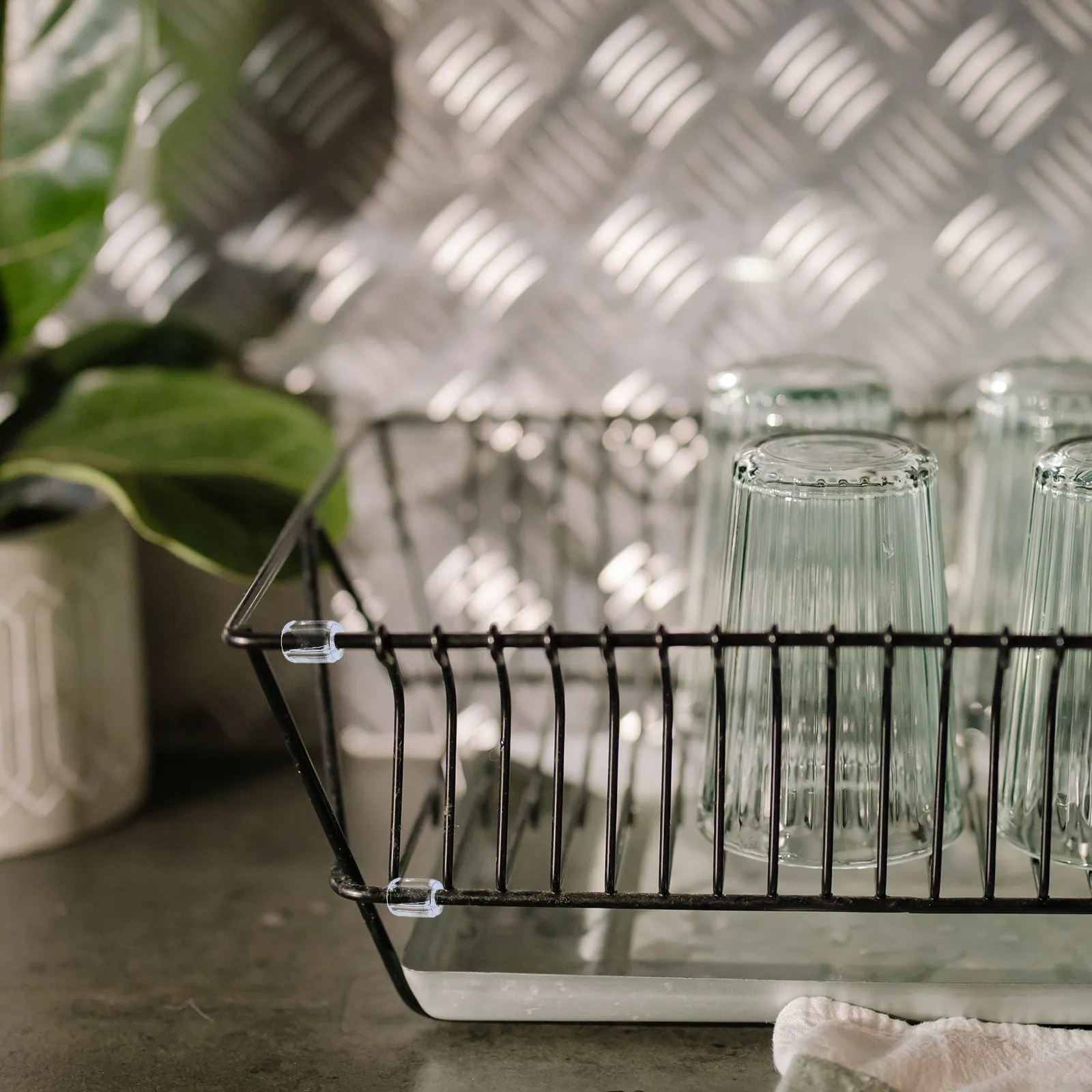 

80Pcs Sink Rack Tip Cover Kitchen Sink Grid Protectors Transparent PVC Feet Flexible Fit Dishwasher Support Clean Modern Look