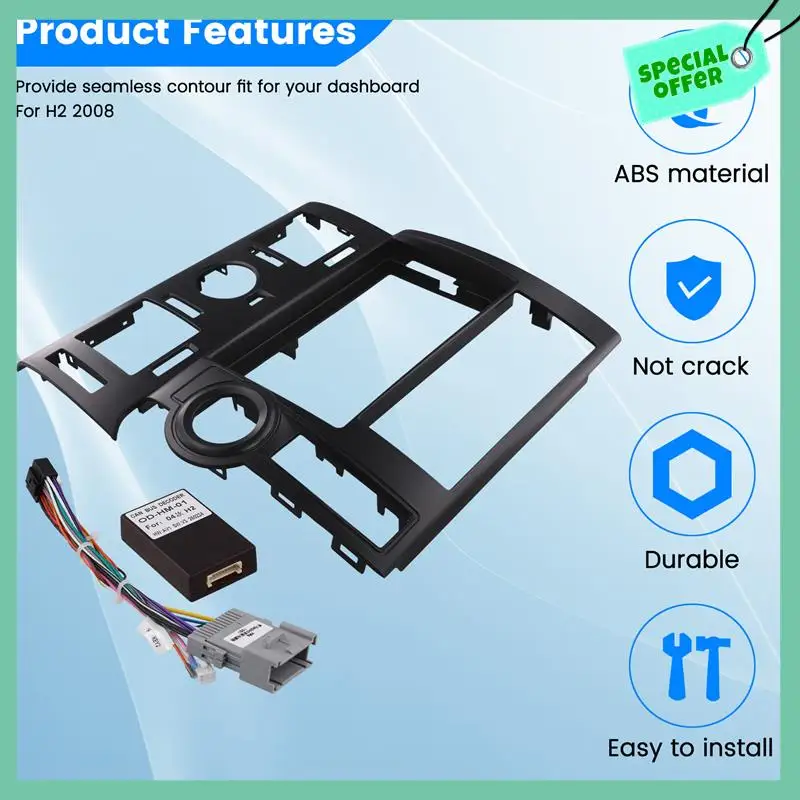 

A03G-For HUMMER Car Frame Fascia Adapter Canbus Box Decoder Android Radio Dashboard Fitting Panel Wire Harness Kit