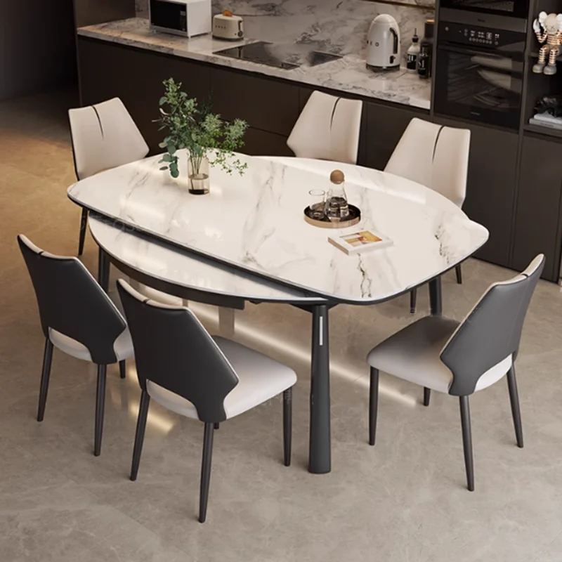 

Extendable Modern Dining Table Folding Living Room Sets 6 People Dining Table Kitchen Minimalist Muebles De Cocina Furniture