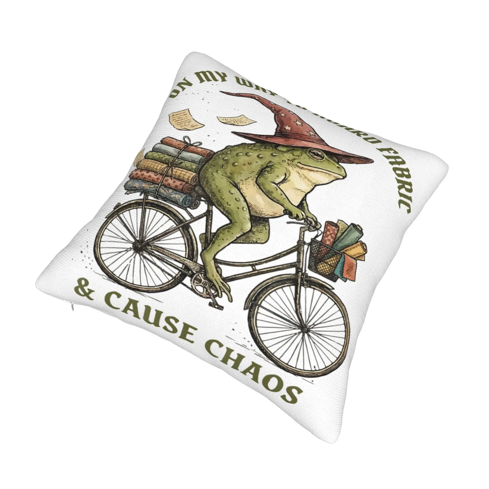 Decorative Pillowcase On My Way to Hoard Fabrics and Cause Chaos Merchandise Home  Pillow Case Cover Zippered Multi-Size