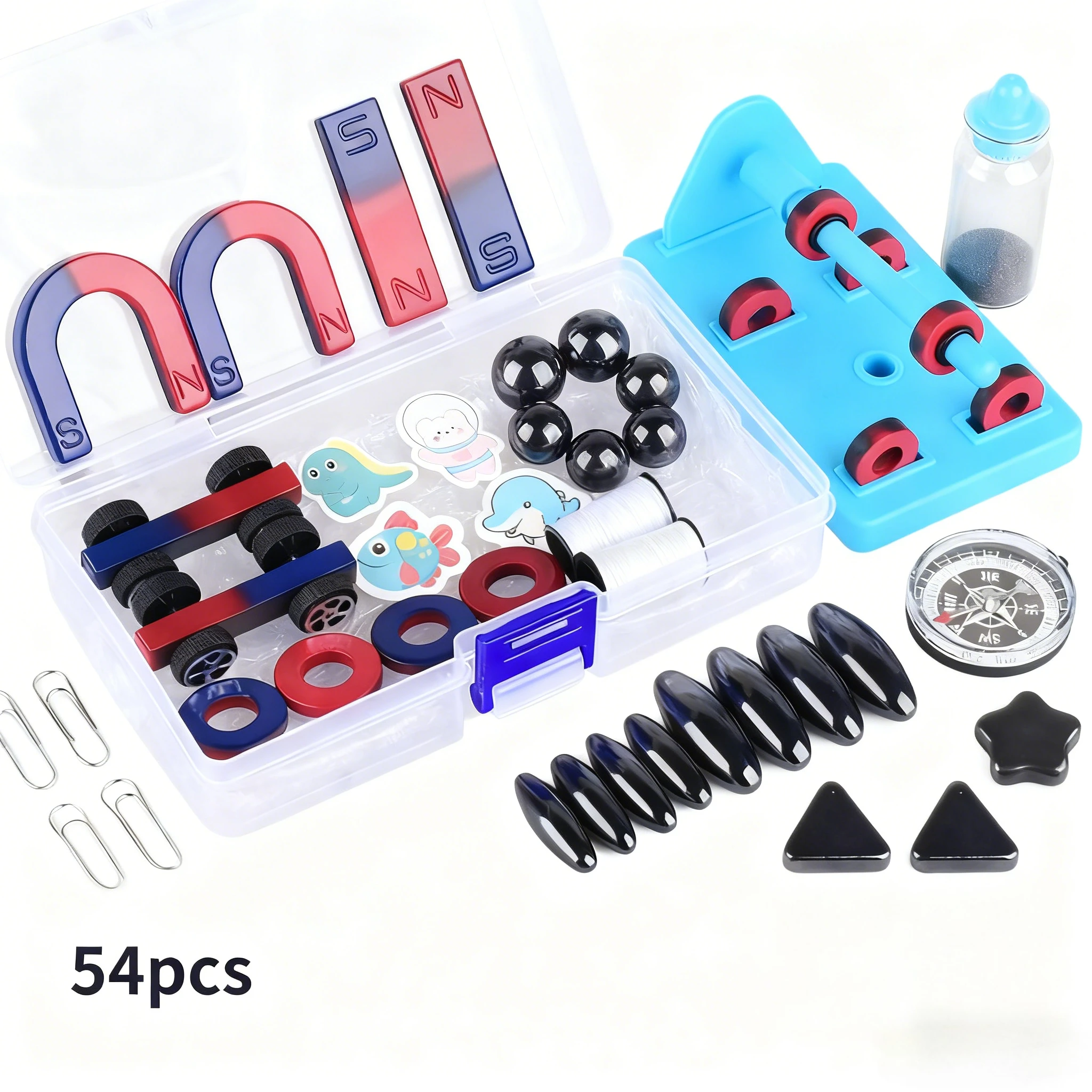 Magnet Experiment Set Magnetic Science Teaching Aid for Elementary School DIY Magnetic Pole Handmade testing Strong Magnet Kit