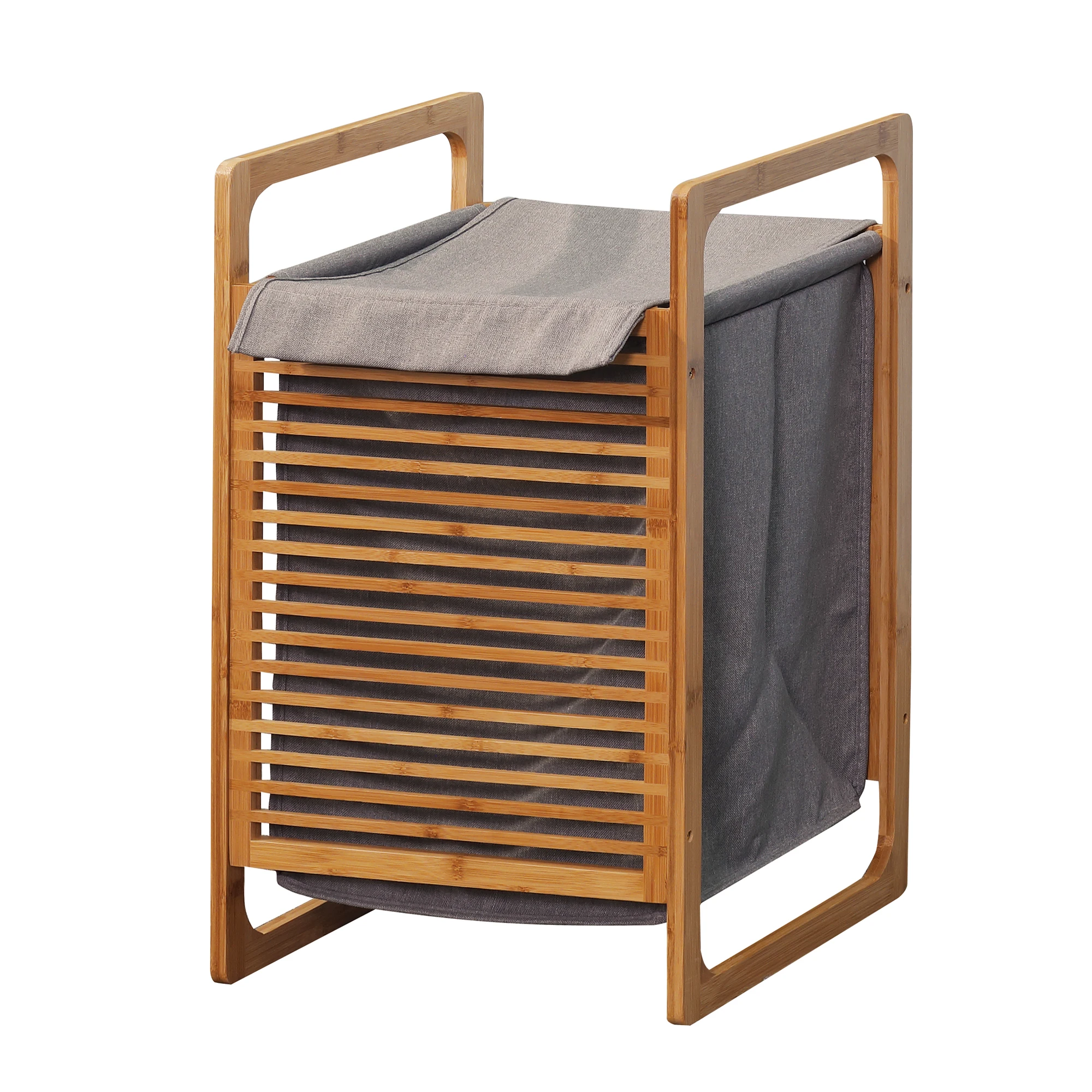 Square Shape Laundry Basket and Bag Shelf Set, Short Dirty Clothes, Easy to Use, House, Modern Style