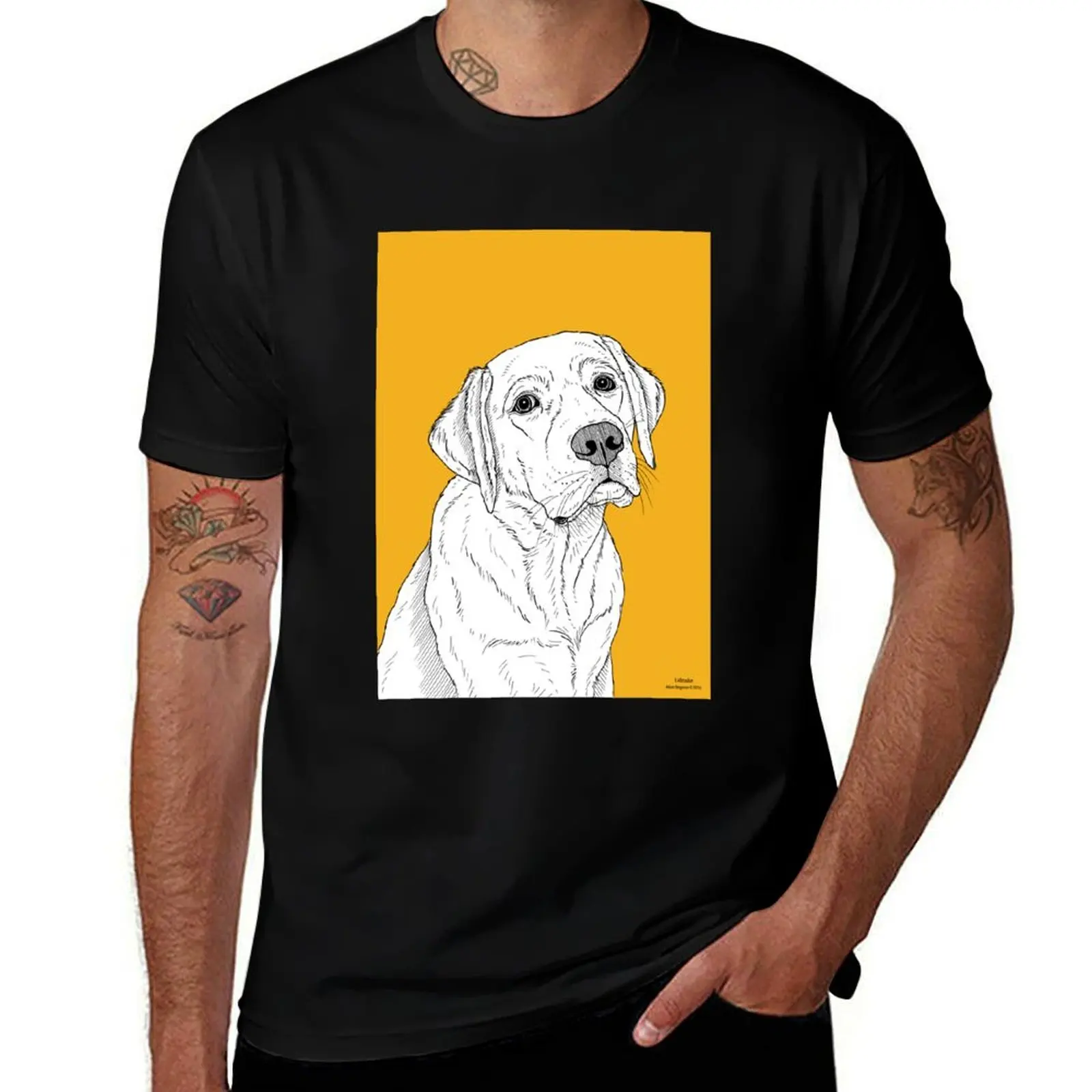 

Labrador Dog Portrait T-Shirt t shirts for man graphic vintage man t shirts cotton t shirt man cotton T-Shirt